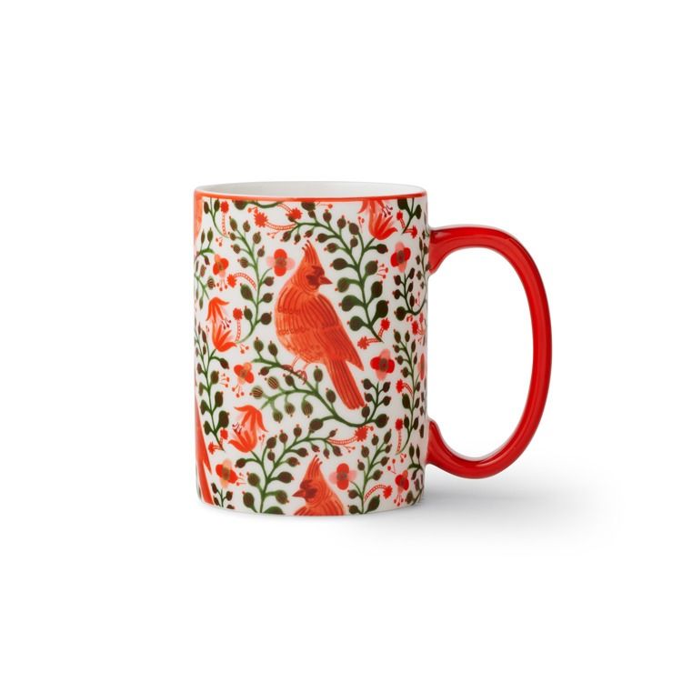 Christmas Cardinals Porcelain Mug