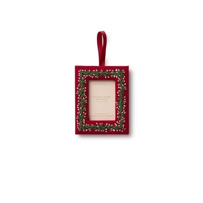 Holiday Vines Embroidered Picture Frame Ornament