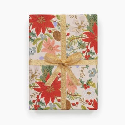 Poinsettia Wrapping Sheet (Roll of 3)