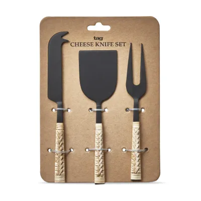 Forged Cheese Utensil Bamboo Handle (S/3)