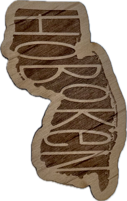 Hoboken, NJ Wood Magnet