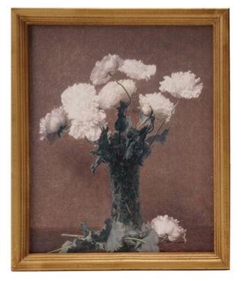 Wood Framed Vintage Reproduction Wall Decor - Tall Vase