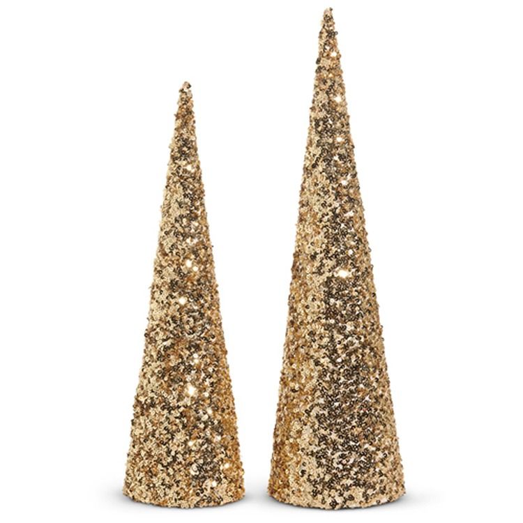 Gold Glitter Cone Tree
