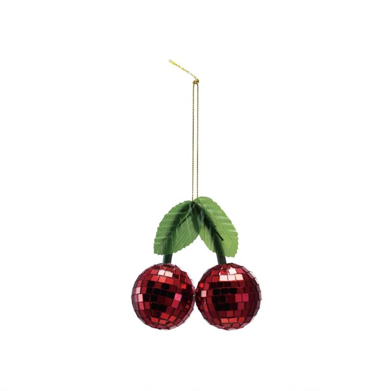 Glass Mosaic Cherries Ornament