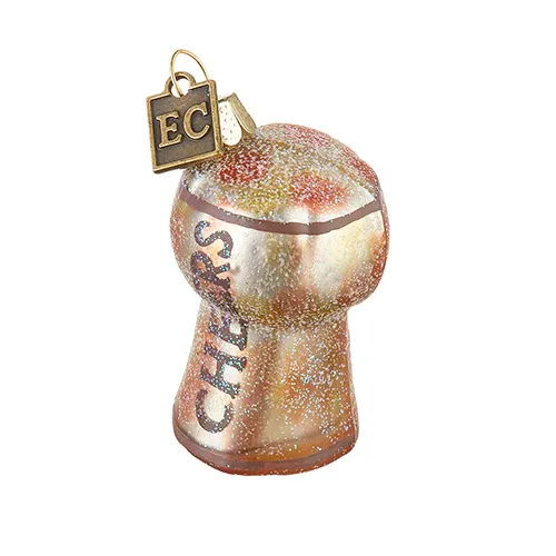 Glass Champagne Cork Ornament