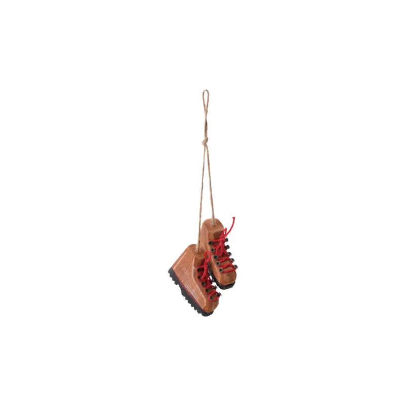 Pine Wood Hiking Boots Ornament