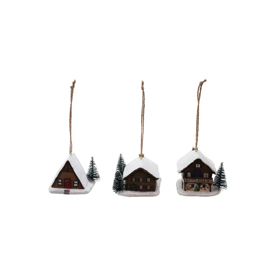 House Ornament w/ Snow &amp; Tree