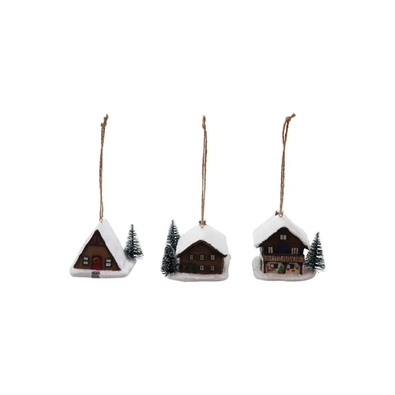 House Ornament w/ Snow &amp; Tree