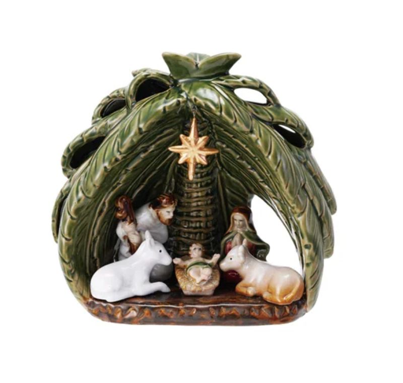 Stoneware Vintage Reproduction Nativity - Set of 6