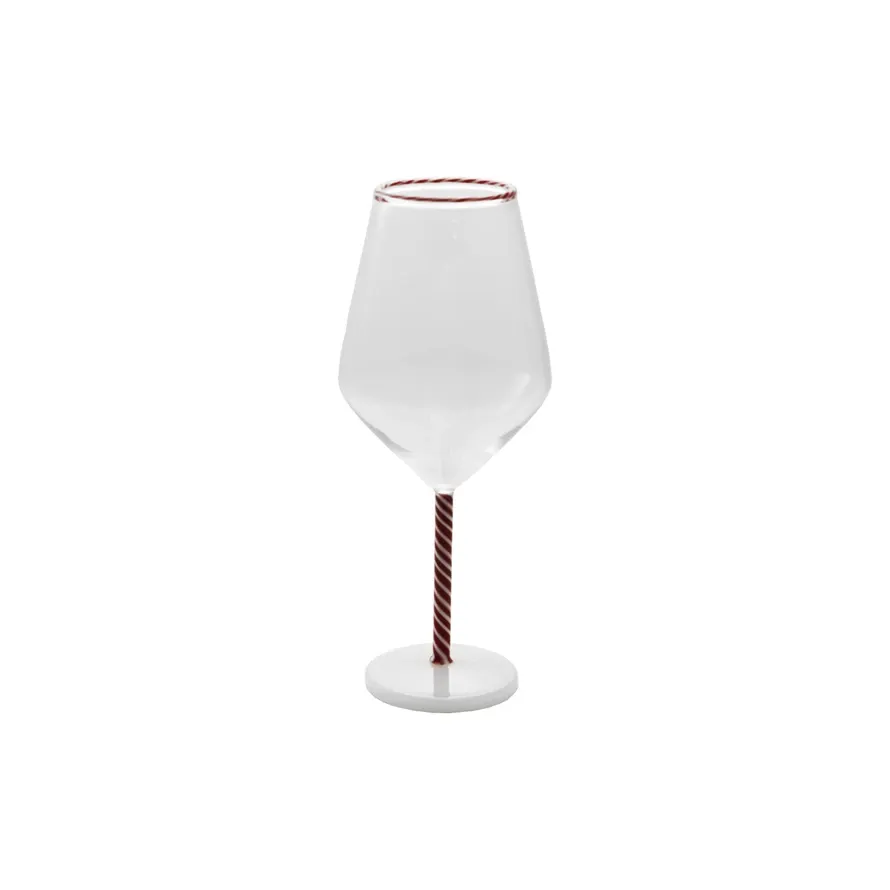 Candy Cane Stemmed Wine Glass