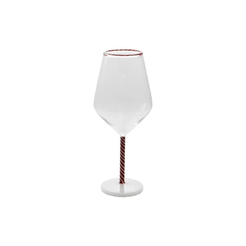 Candy Cane Stemmed Wine Glass