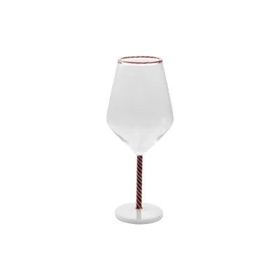 Candy Cane Stemmed Wine Glass