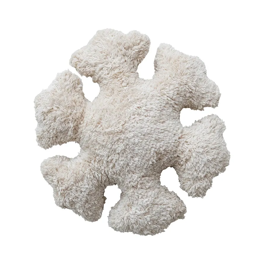 15&quot; Round Snowflake Shaped Pillow