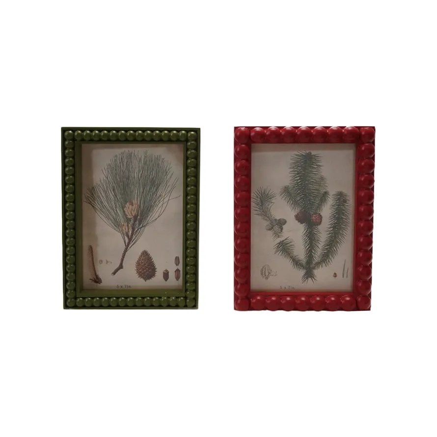 Painted Wood Hobnail Photo Frame