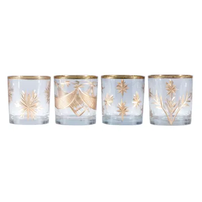 Hand-Painted Etched Glass Votive Holder