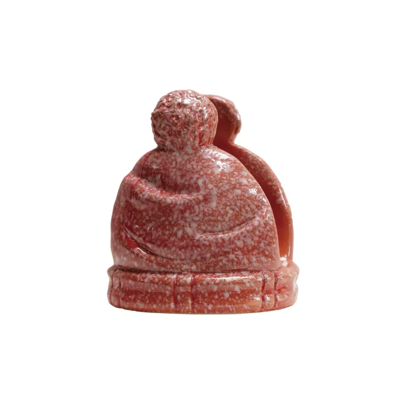 Hat Shaped Sponge Holder - Reactive Glaze, Red