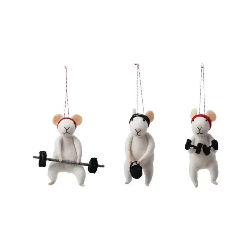 Wool Felt Workout Mouse w/
