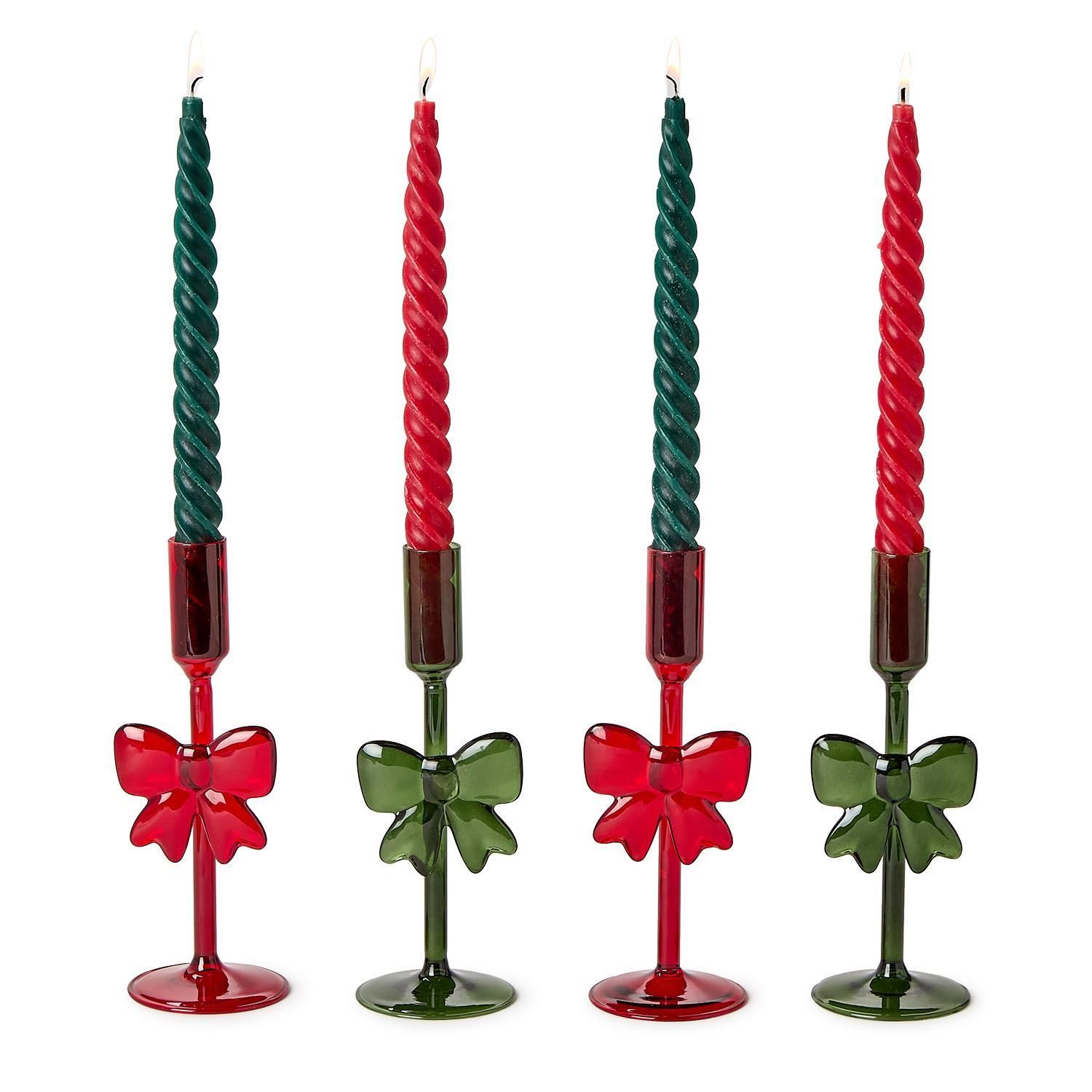 Holiday Bows Taper Candleholder