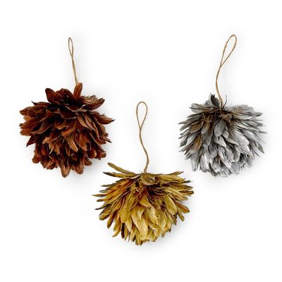 Shimmering Plumage Hand-Crafted Ball Ornament