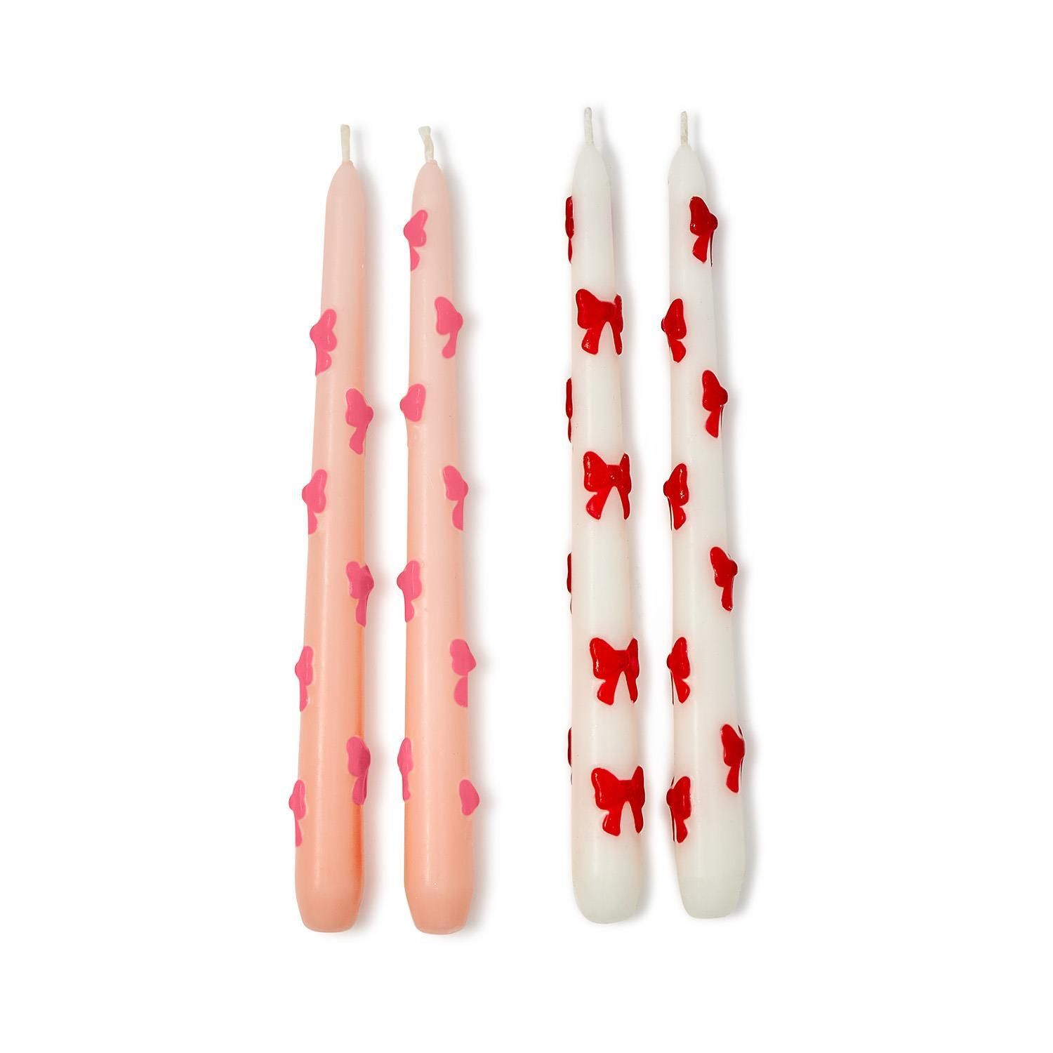 Set of 2 Bow Taper Candles