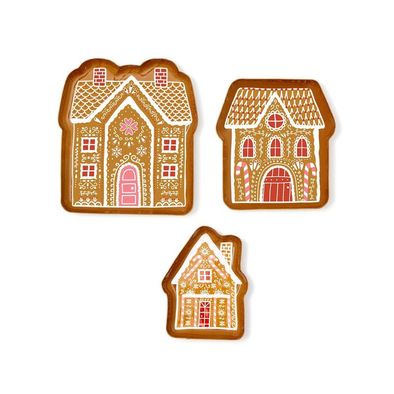 Enameled Gingerbread House Plates
