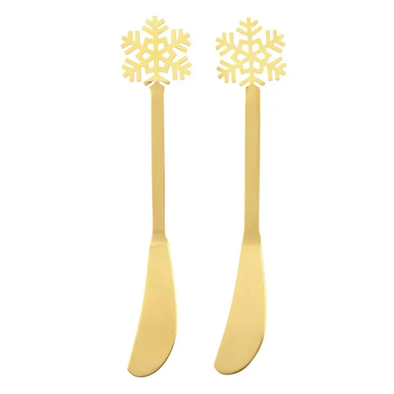 Gold Snowflake Cheese Spreaders (S/2)