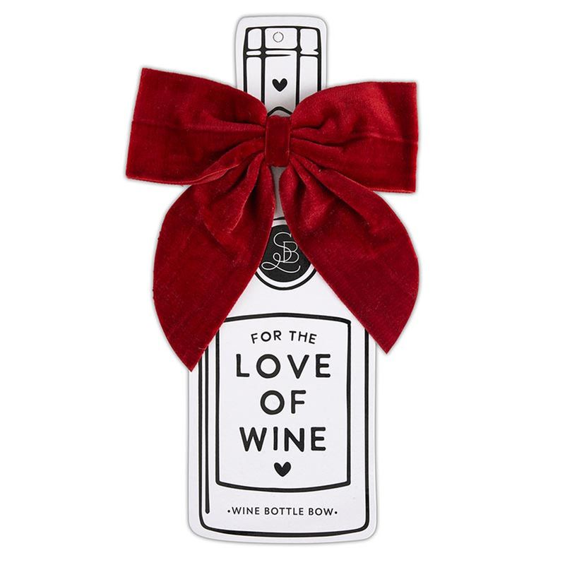 Red Velvet Wine Bottle Bow