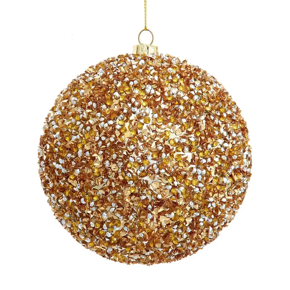Gold Bead Ball Ornament