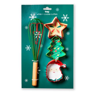 Christmas Whisk &amp; Cookie Cutters (Set of 4)