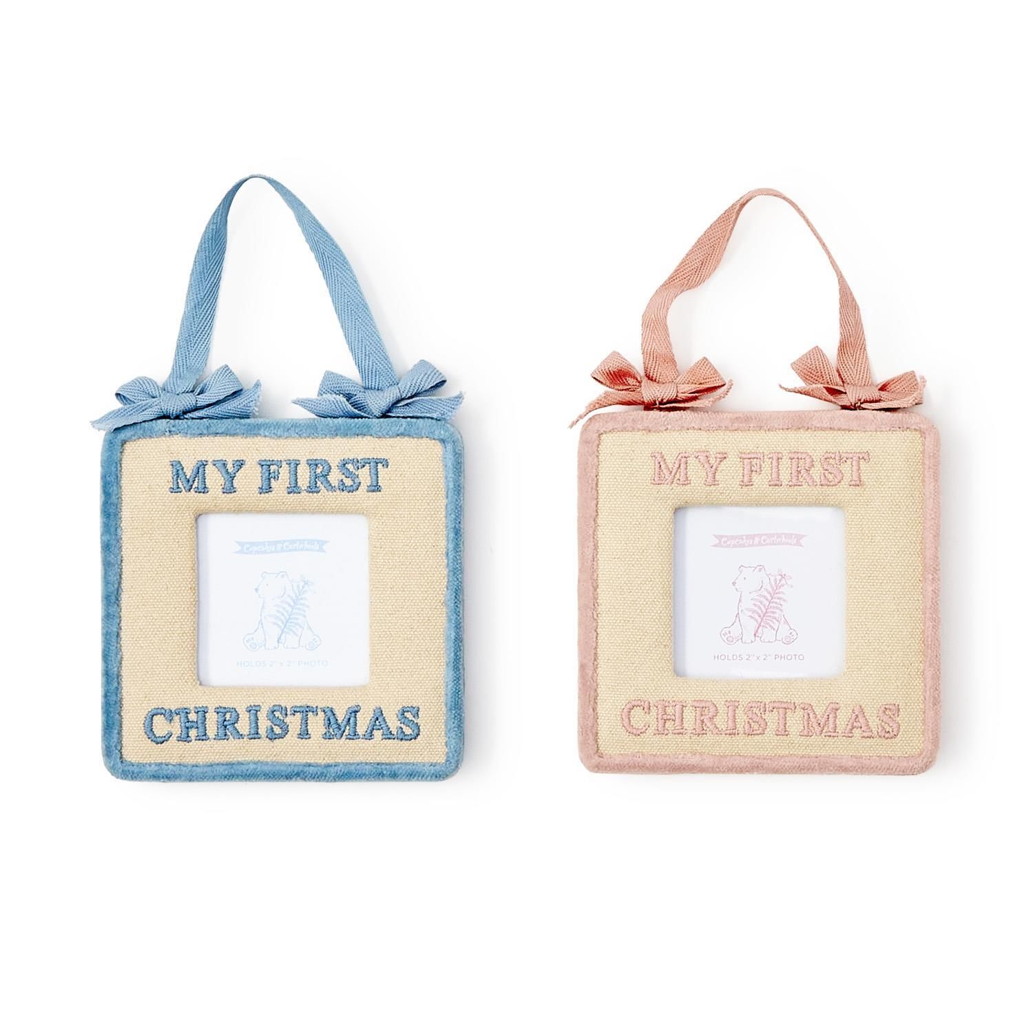 Baby&#39;s First Christmas Embroidered Keepsake Photo Frame Ornament