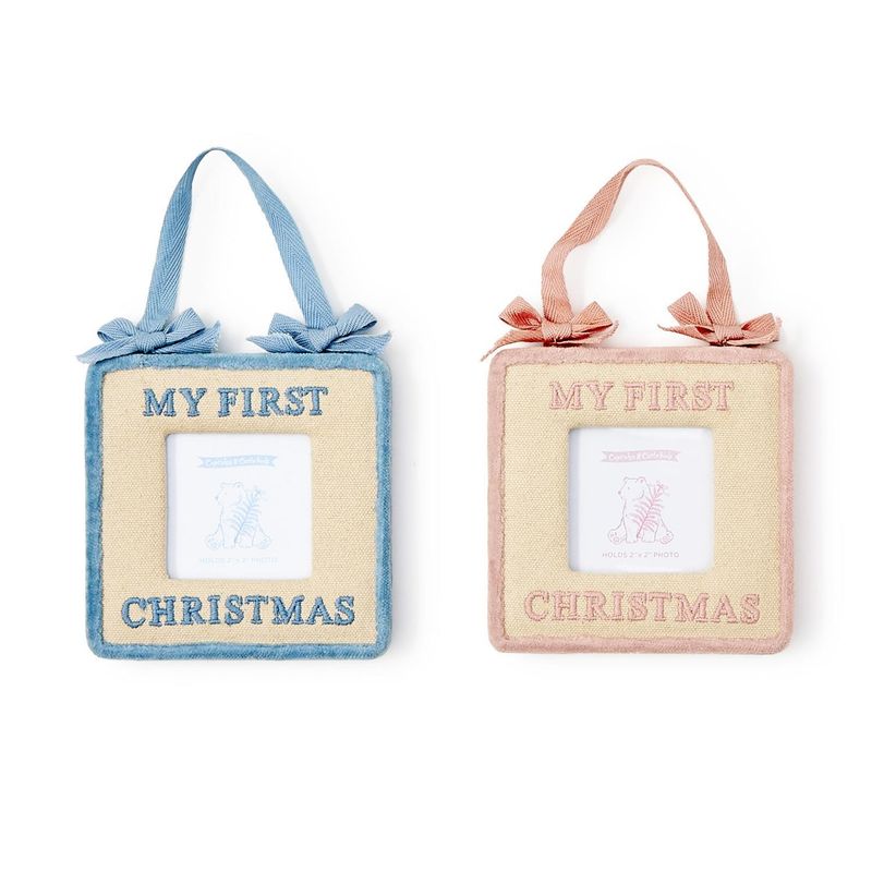 Baby&#39;s First Christmas Embroidered Keepsake Photo Frame Ornament