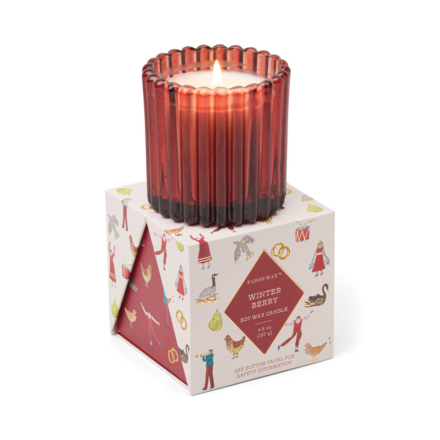 Red Tinted Glass in Holiday Box - Winter Berry