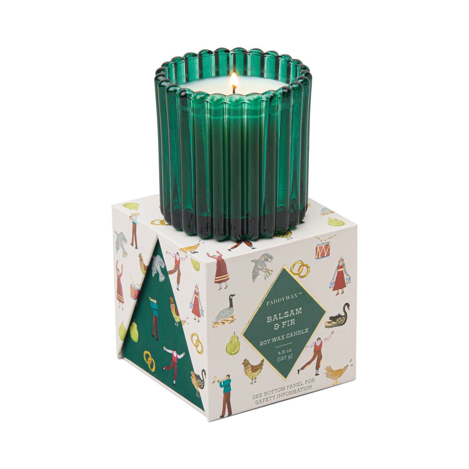Green Tinted Glass in Holiday Box - Balsam &amp; Fir