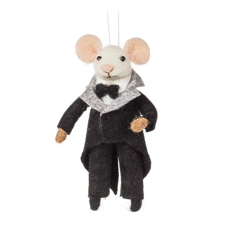 Groom Mouse Ornament in Tuxedo