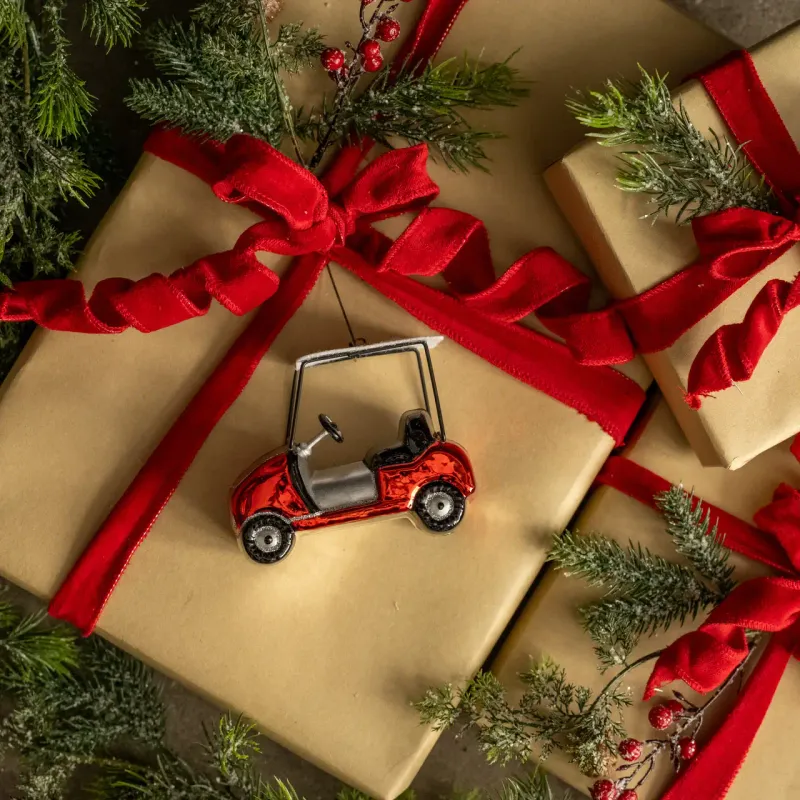 Red Golf Cart Ornament