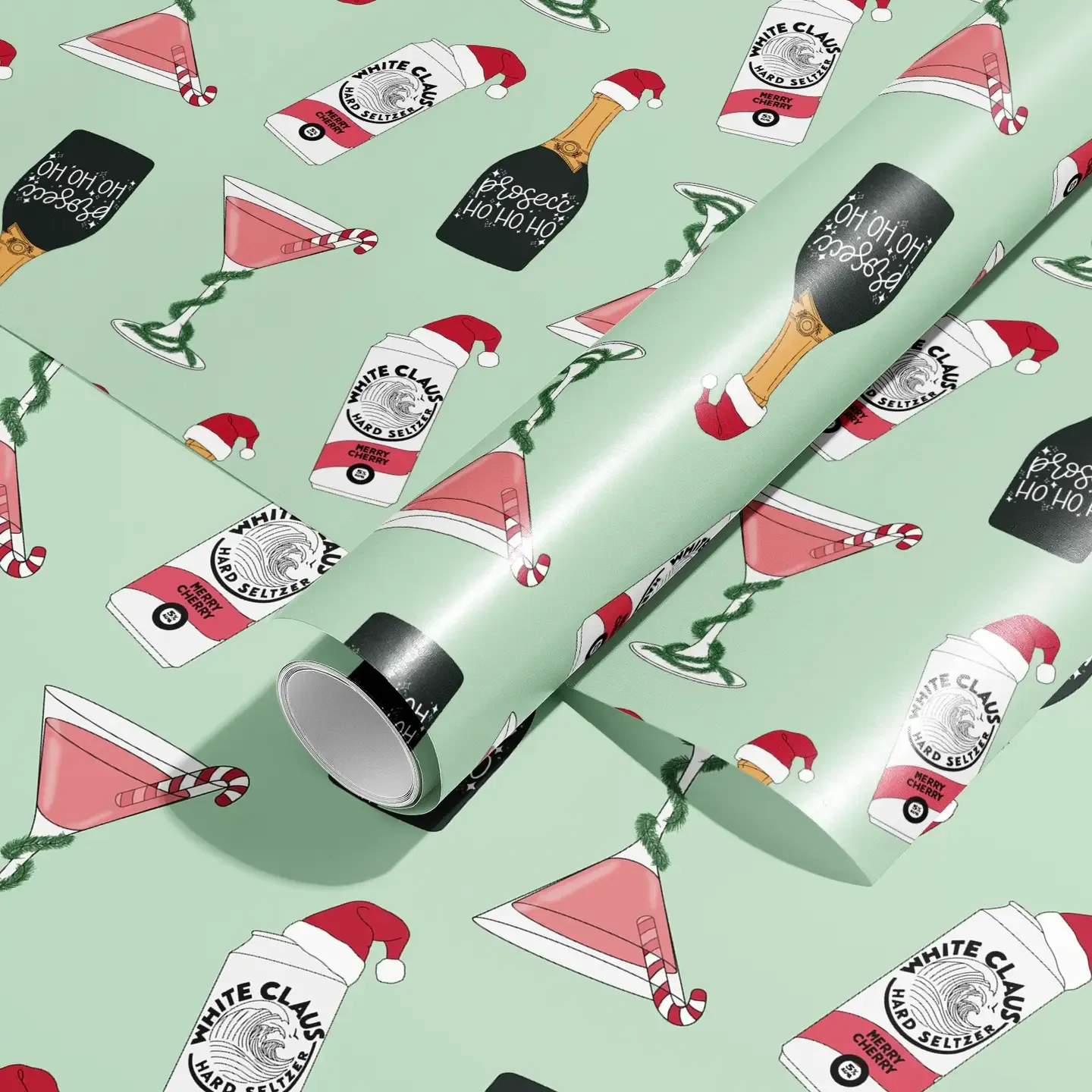 Christmas Drinks &amp; Cocktails Wrapping Paper