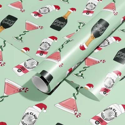 Christmas Drinks &amp; Cocktails Wrapping Paper