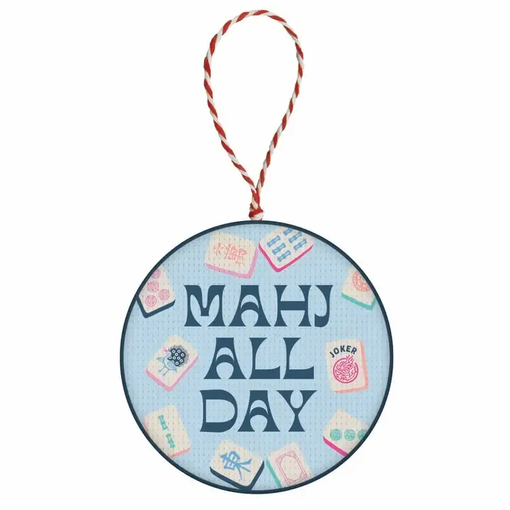Mahj All Day Embroidered Ornament