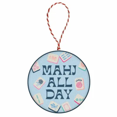 Mahj All Day Embroidered Ornament