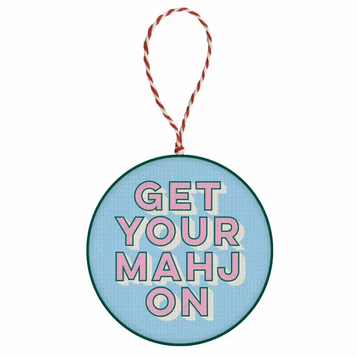 Get Your Mahj On Embroidered Ornament