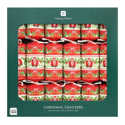 Folklore Red Christmas Crackers - 6 Pack