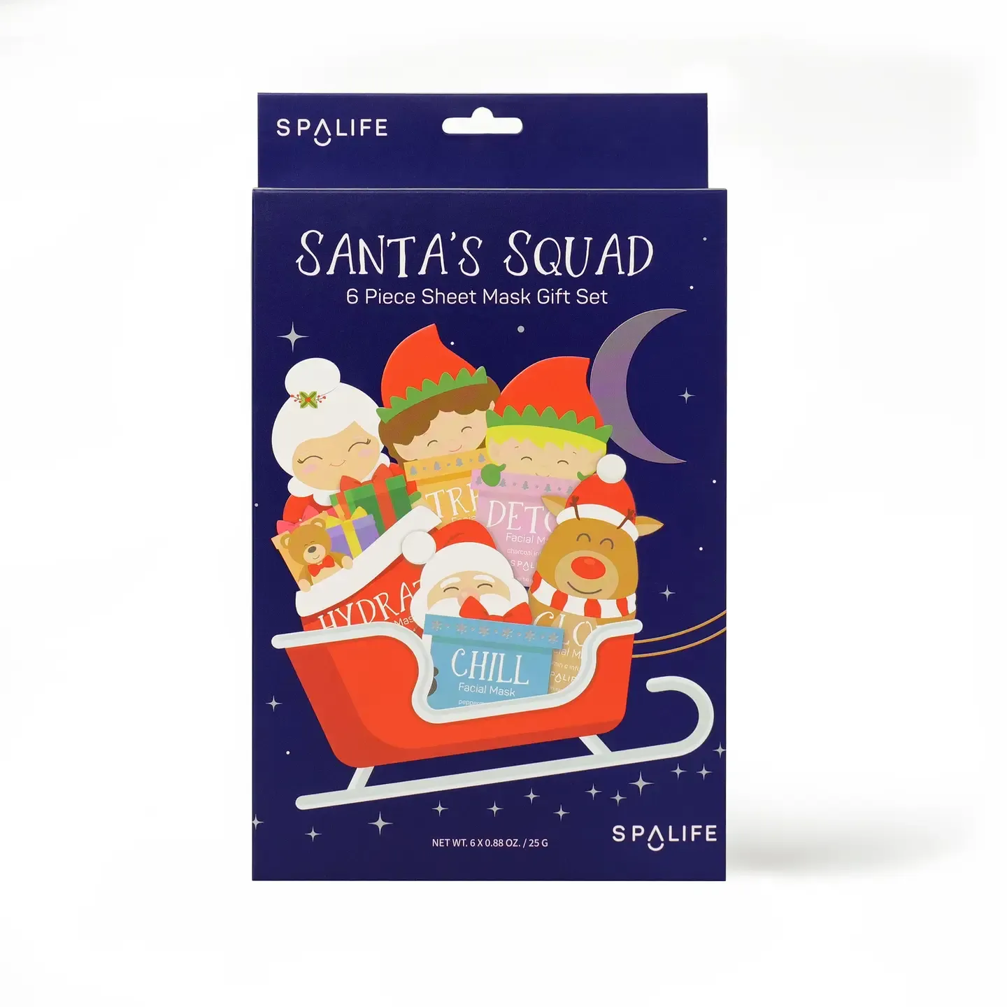 Santa&#39;s Squad 6 Piece Sheet Mask Gift Set