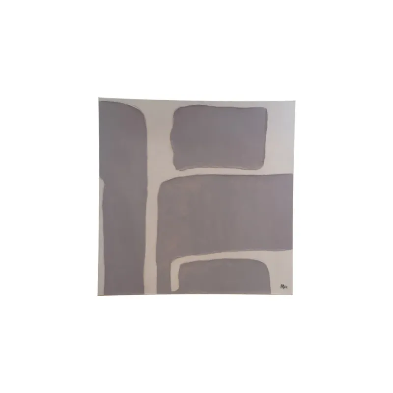 Grey and Cream Abstract Hand-Painted Canvas Wall Art