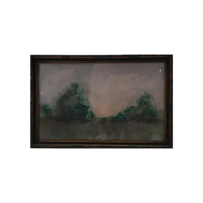 Wood-Framed Glass Landscape Wall Art