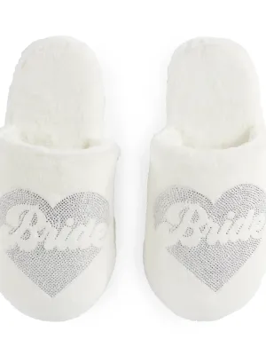 Ivory Bride Heart Slippers -