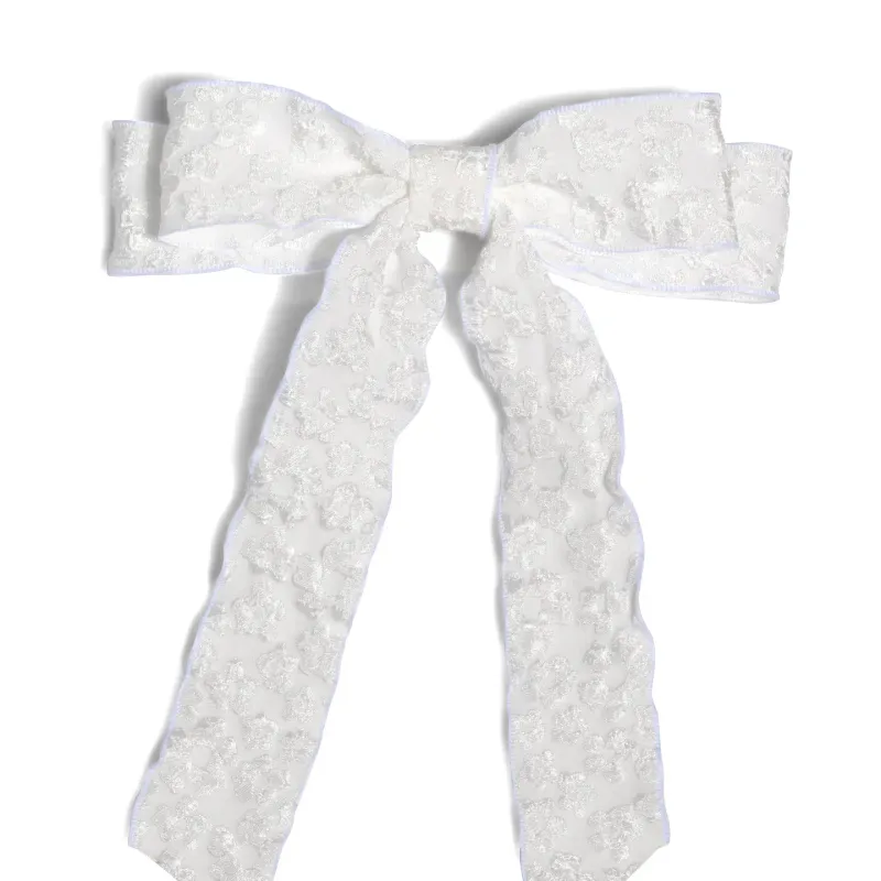 Ivory Textured Bow Clip