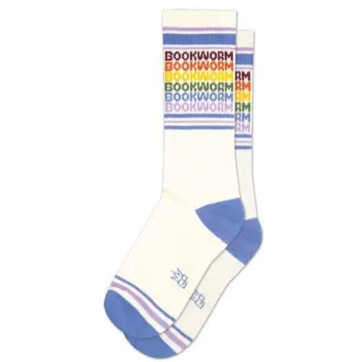 Bookworm - Vintage Rainbow Gym Crew Socks