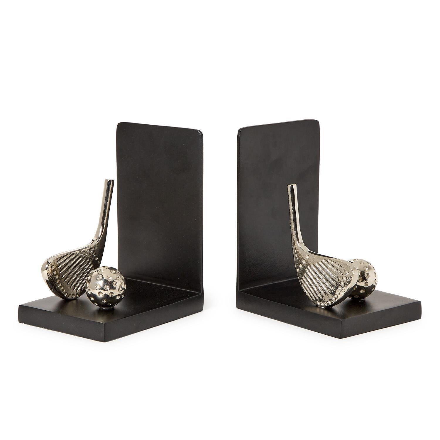 Golf Bookends with Nickel Finish