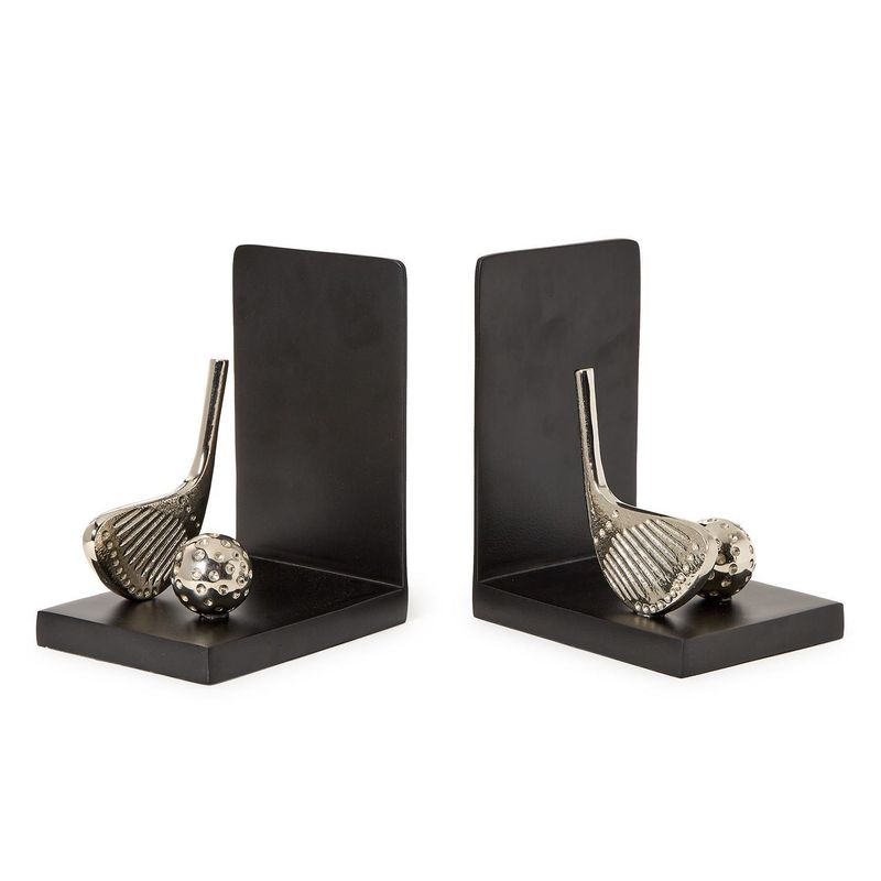 Golf Bookends with Nickel Finish