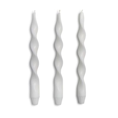 White 12" Twist Taper Candles (S/3)